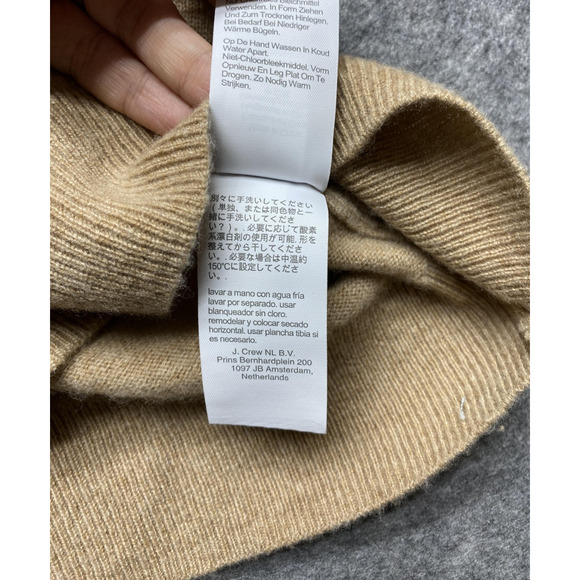 J.Crew Cashmere Sweater Womens Small? Tan Half Zip Mock Neck Pullover AE4338 - Picture 9 of 14